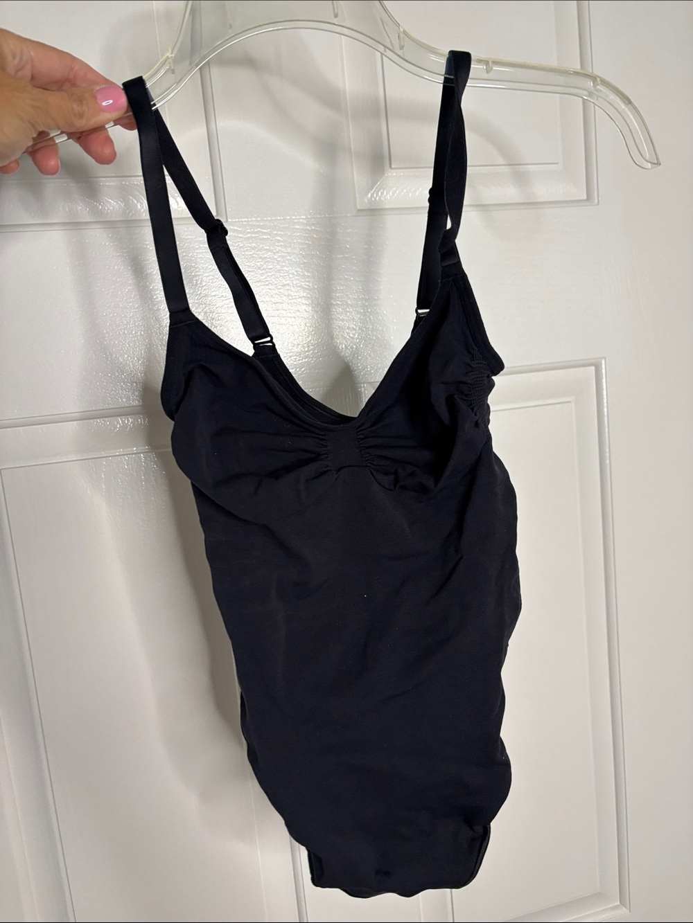 SKIMS Strapless Ruched Bust Bodysuit in black